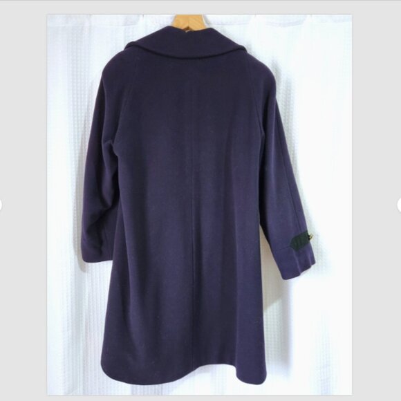 Mallia Coat Virgin Wool and Cashmere Ladies Lg -XL Purple Fabric made in Italy - Picture 2 of 8